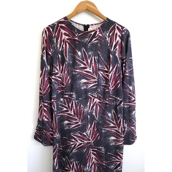 MARNI Silk Palm Leaf Print Midi Long Sleeve Dress Italy SSENSE 44 8 $1750 - Picture 2 of 9